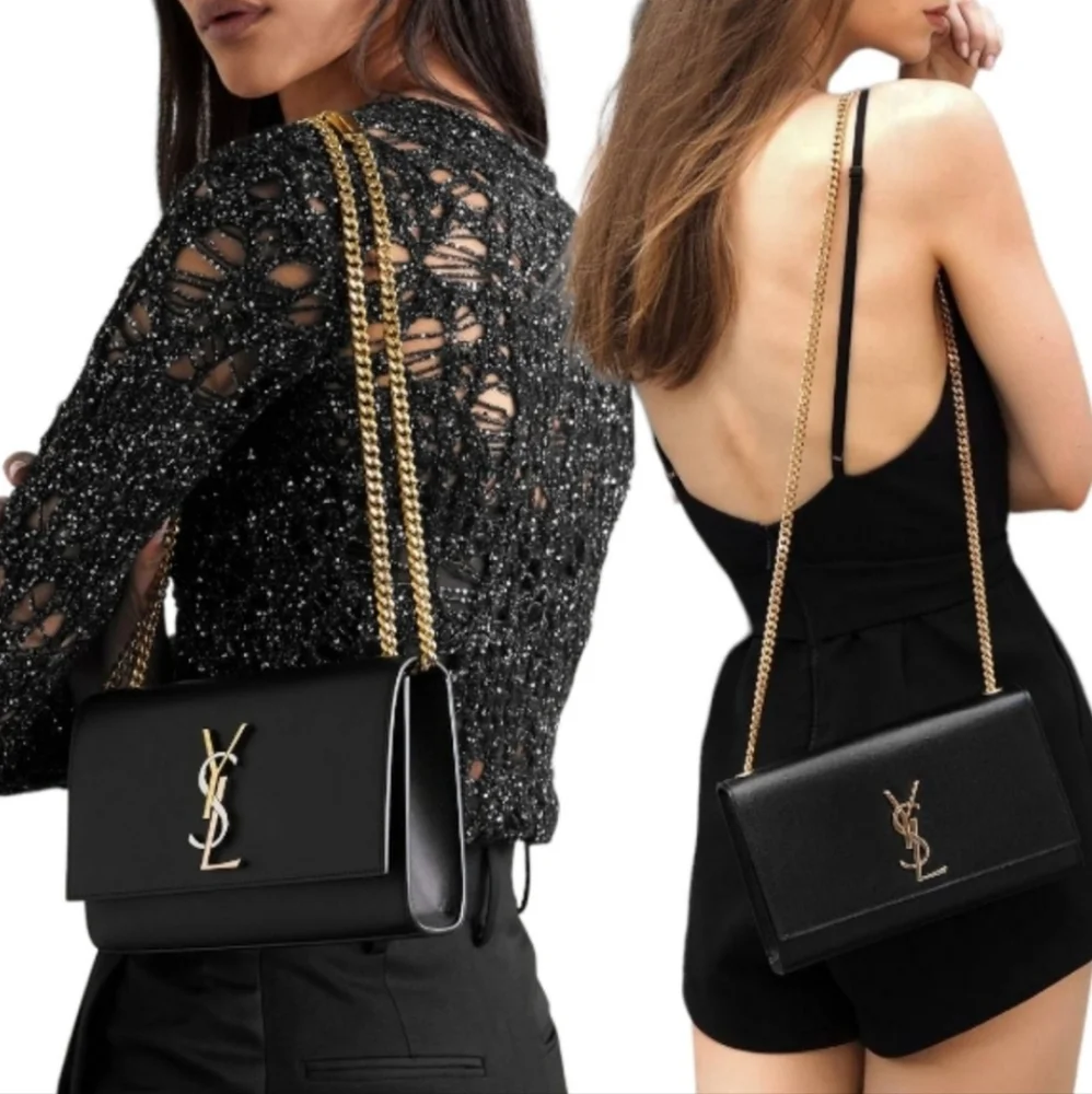 MSRP $2,600 YSL Saint Laurent Kate Grain de Poudre Shoulder/Crossbody - Picture 9 of 16